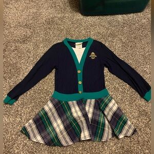 Vintage Bonnie Jean Long Sleeve Dress‎ School Girl Hogwarts Look 6x Gold Button